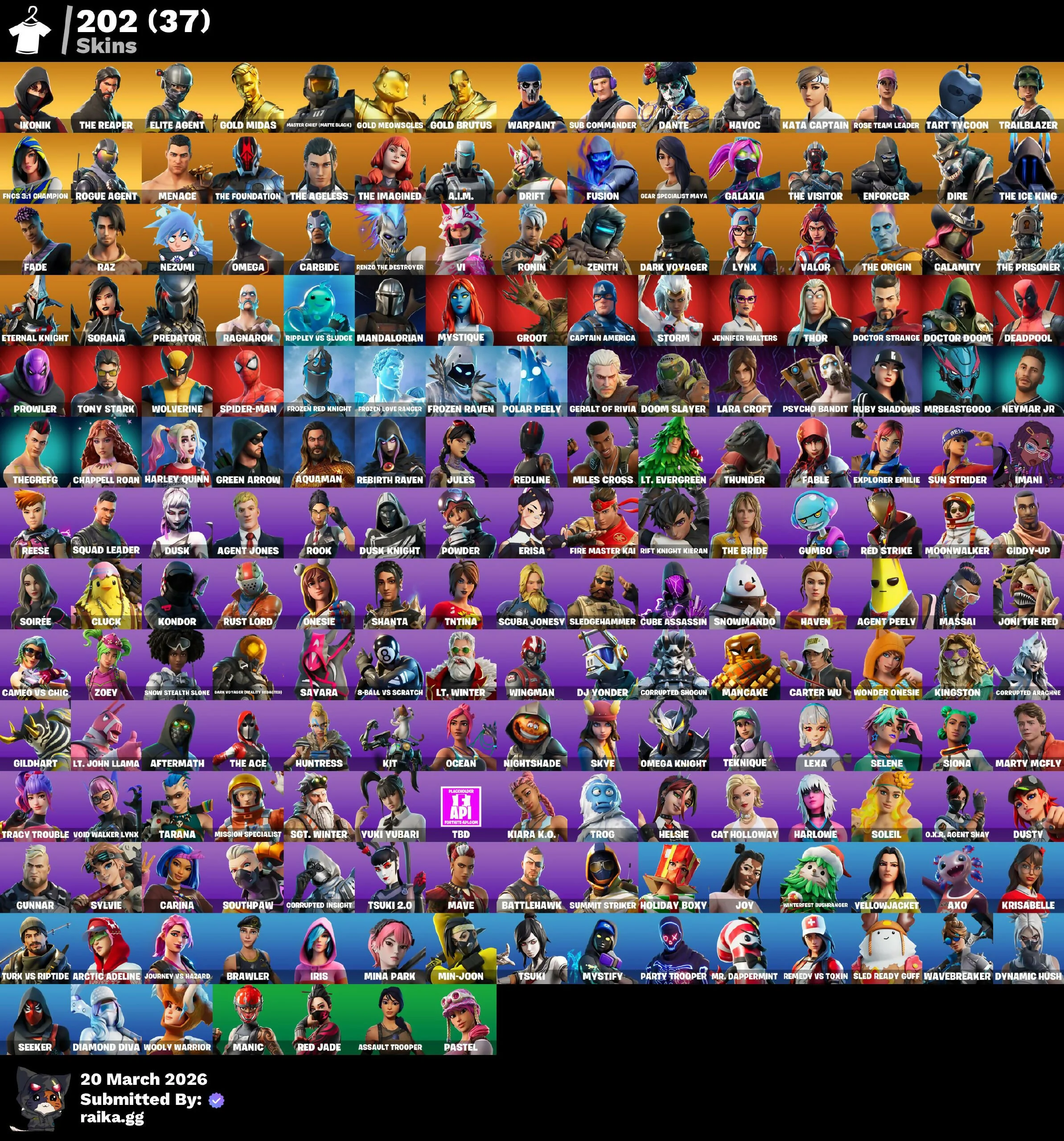 Fortnite Gold Skins Accounts